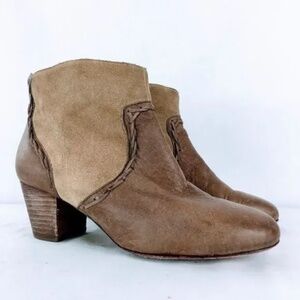 Modern Vintage Delilah Leather & Suede Granny / Prairie Ankle Boots